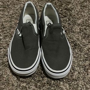 Gray slip on vans
